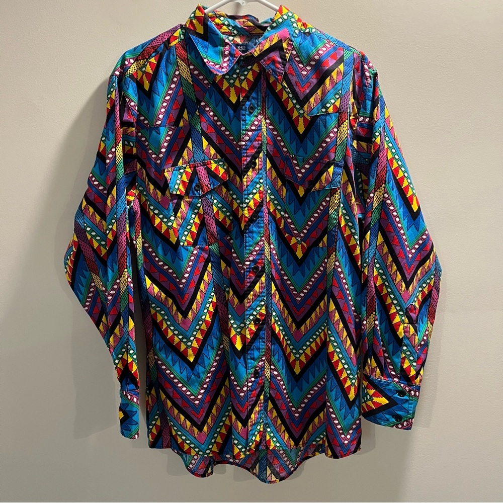 Vintage Wrangler Aztec Button Down Shirt